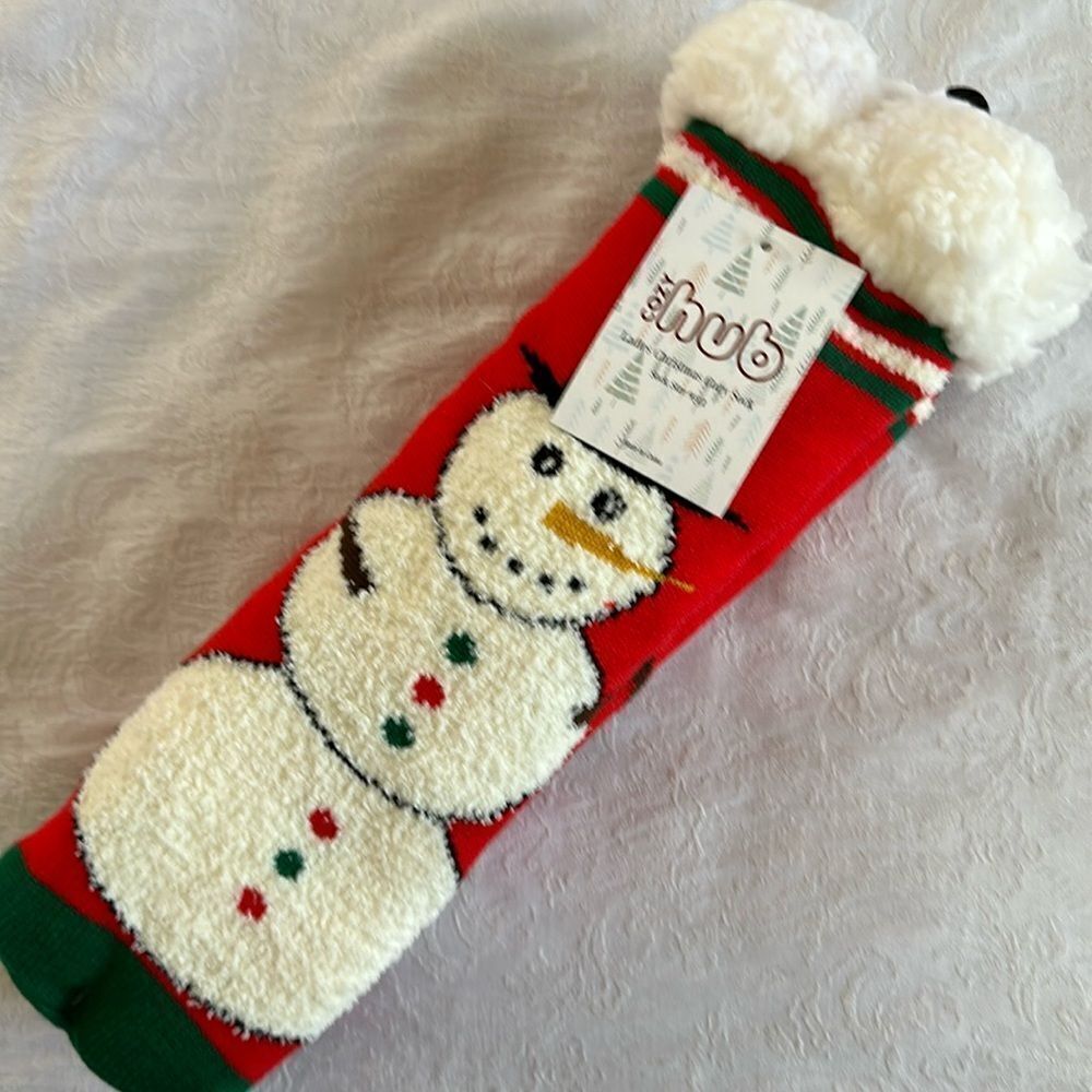 Slipper Socks Cozy Hub Christmas Collection Holiday Snowman Women’s Size 9-11